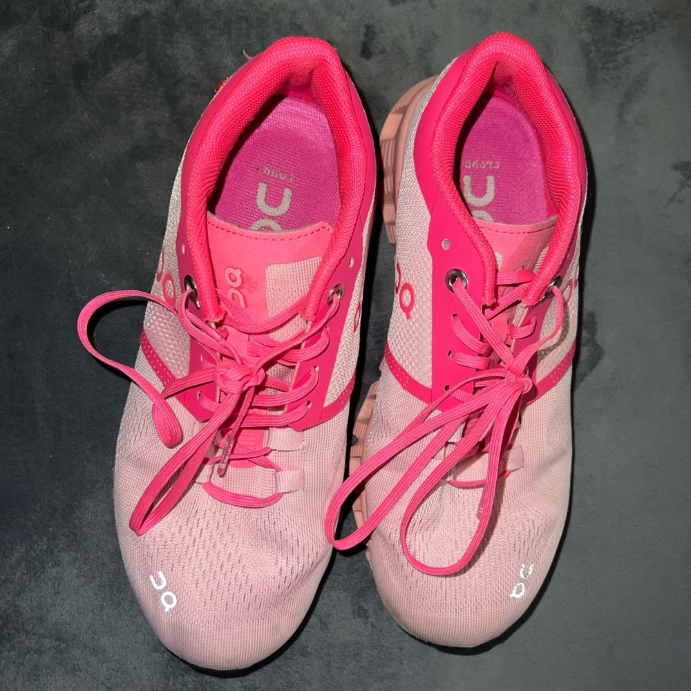 On Running Pink Athletic Shoes with Textile Upper